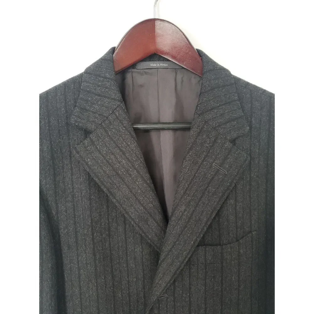 Recent Z Zegna 38R Angora Wool Gray Tonal Stripe Unstructured Sport‎ Coat